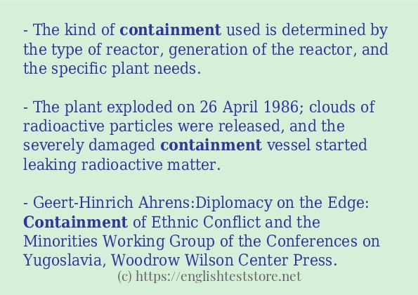 containment - sentence examples