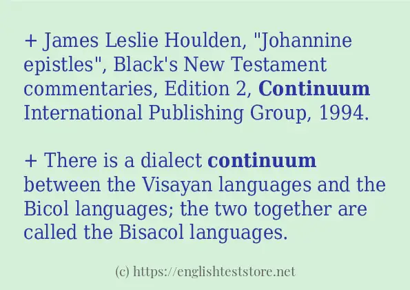 continuum example in sentences