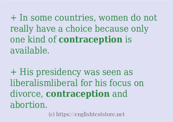 contraception - sentence examples