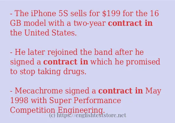 contract in in sentences?