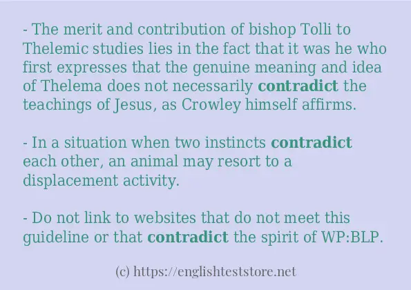 contradict - some sentence examples