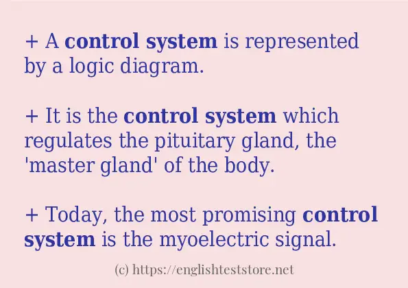 control system how to use?