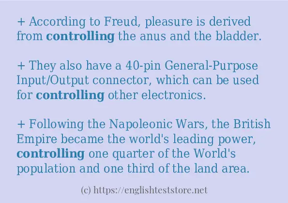 controlling - sentence examples