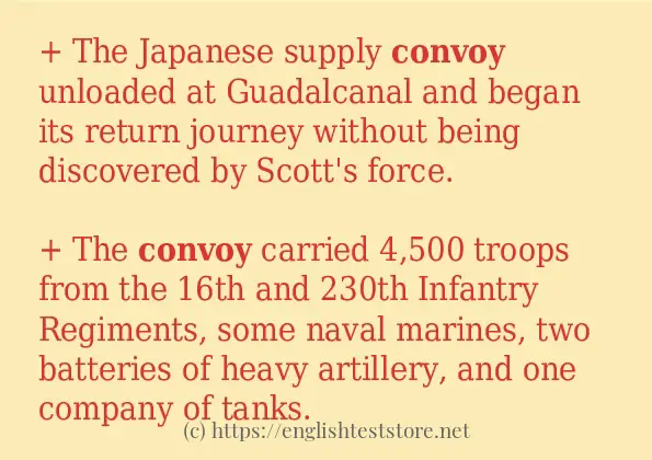 convoy some example sentences