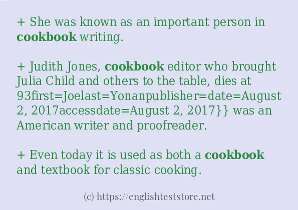 cookbook use in sentences