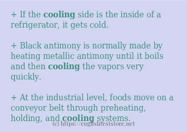 cooling in-sentences