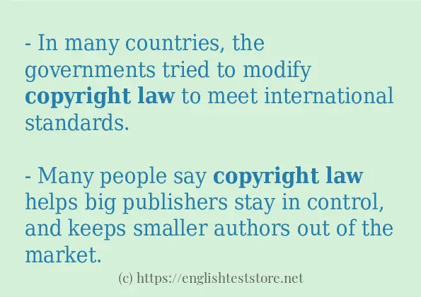 copyright law - sentence examples