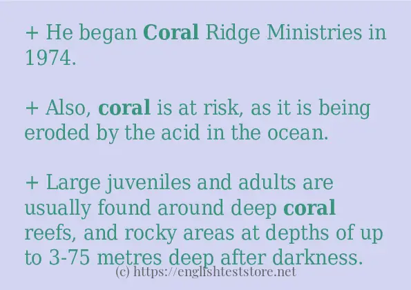 coral - sentence examples