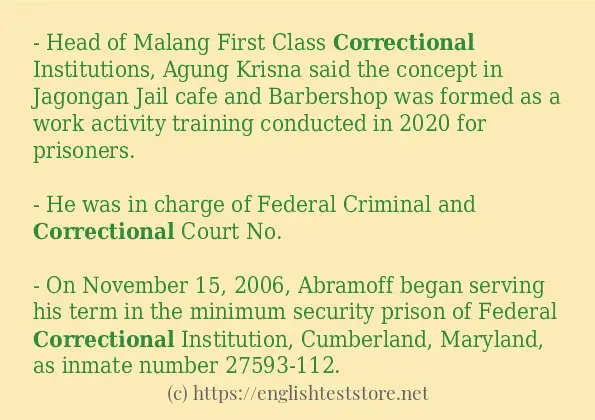 correctional use in sentences