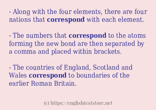 correspond - some sentence examples