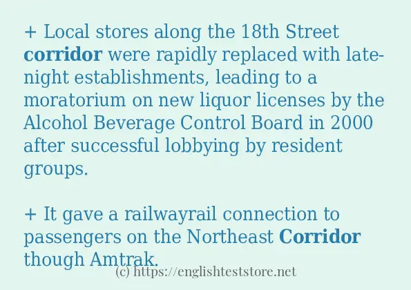 corridor in sentences? corridor in sentences?
