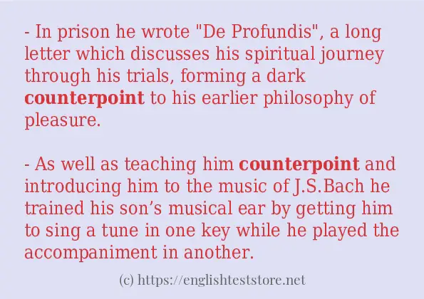 counterpoint some example sentences