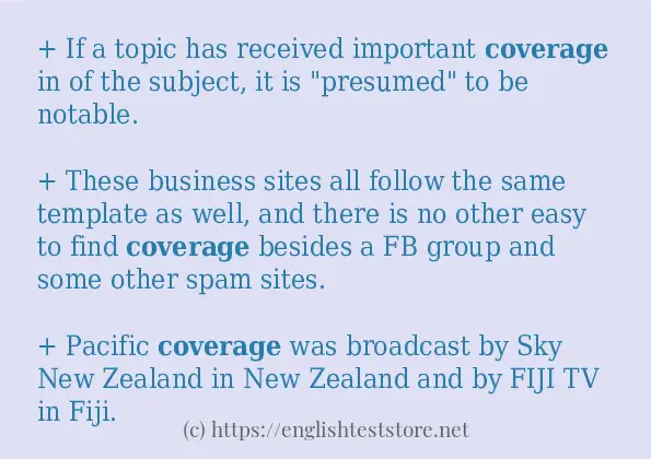 coverage use in sentences