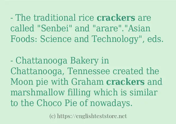 crackers - sentence examples