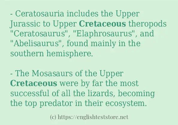 cretaceous - some sentence examples