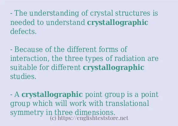 crystallographic use in-sentences