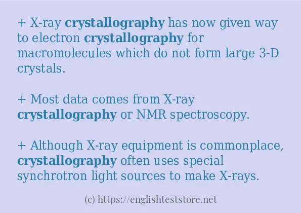 crystallography some example sentences crystallography some example sentences