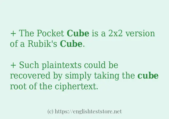 cube - example sentences