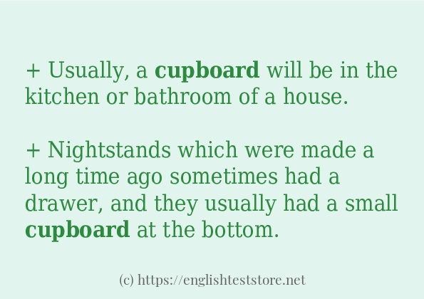 cupboard use in-sentences