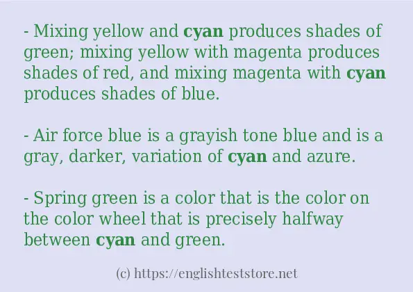 cyan use in-sentences