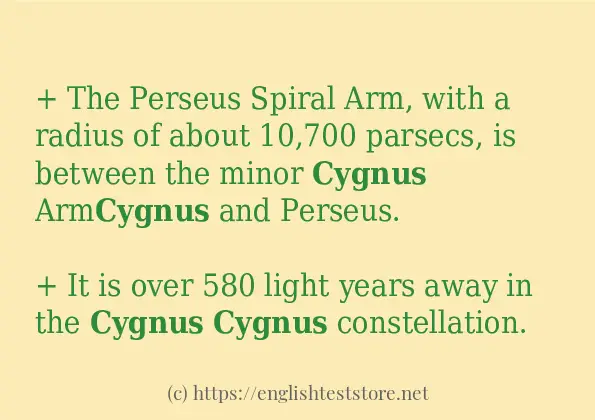 cygnus - example sentences