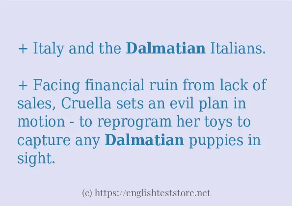 dalmatian some example sentences