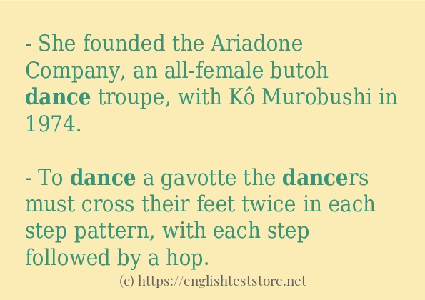 dance some example sentences