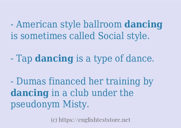 dancing use in sentences