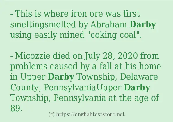 darby some example sentences