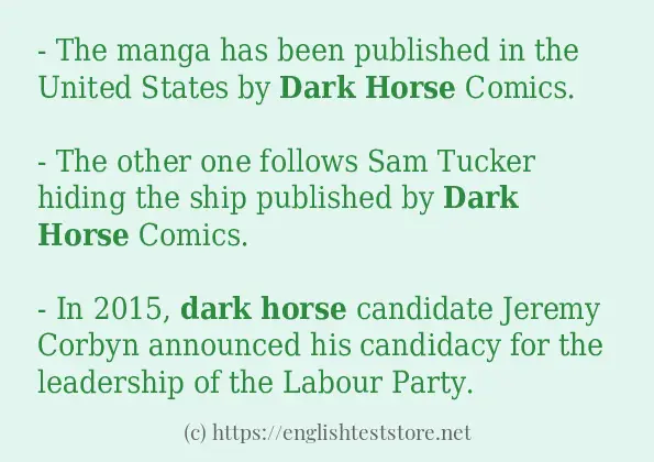 Use Dark Horse Candidate In A Sentence