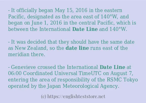 date line use in sentences