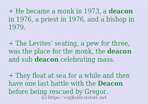 deacon use in sentences