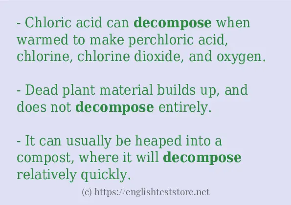 decompose - example sentences