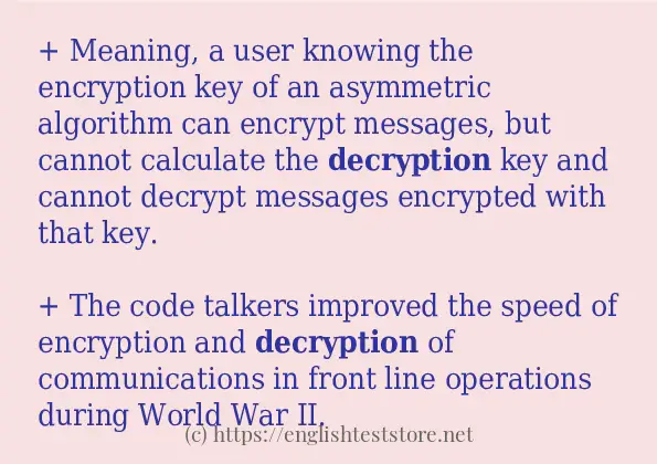 decryption - some sentence examples