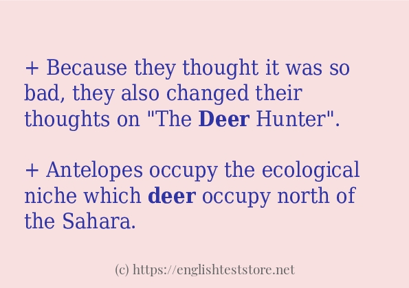 deer use in sentences