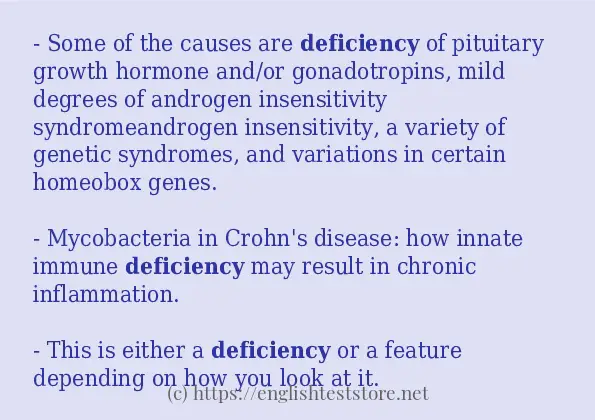 deficiency use in-sentences