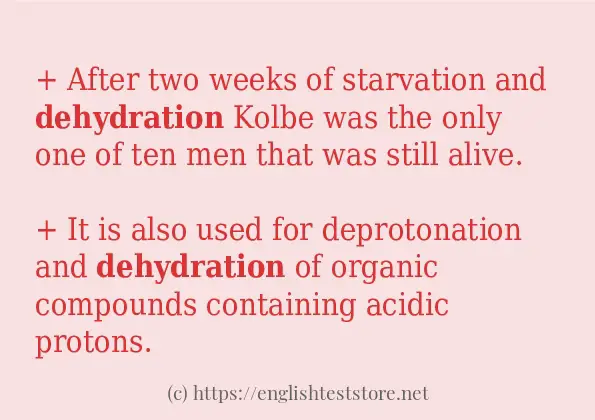 dehydration use in-sentences