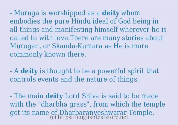 deity in sentences?