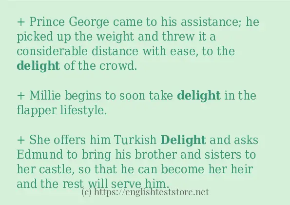 delight - sentence examples