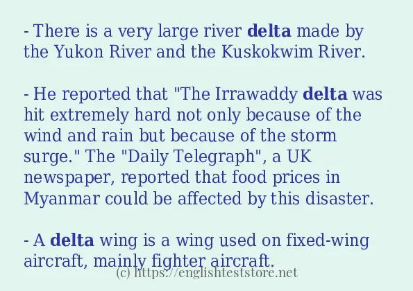 delta in sentences?