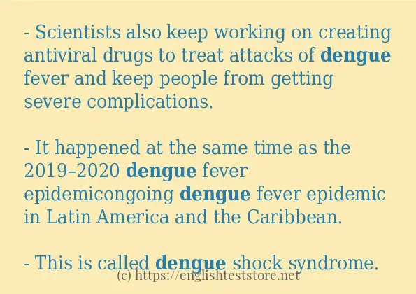 dengue example in sentences