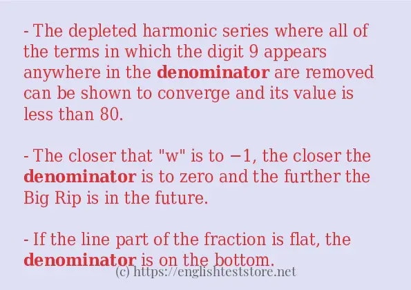 denominator some ways to use