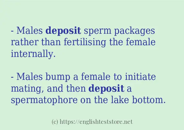 deposit - some sentence examples