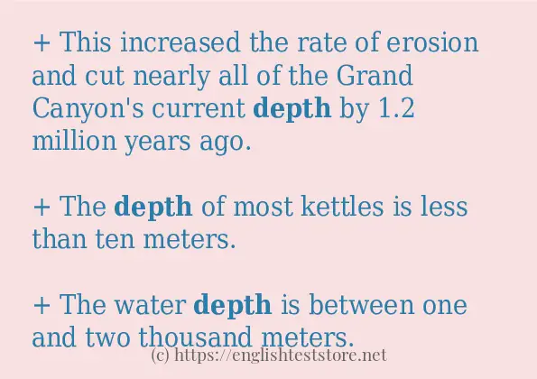 depth how to use in sentences