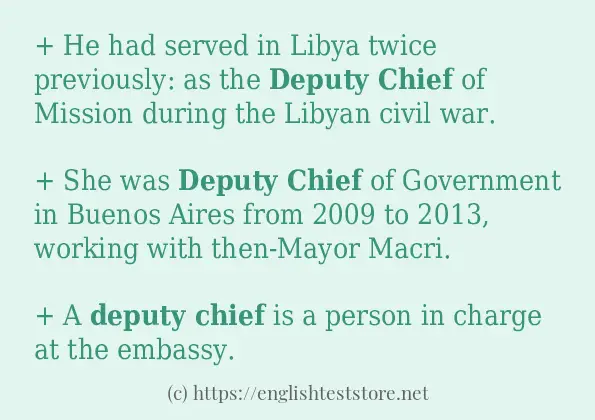 deputy chief some ways to use