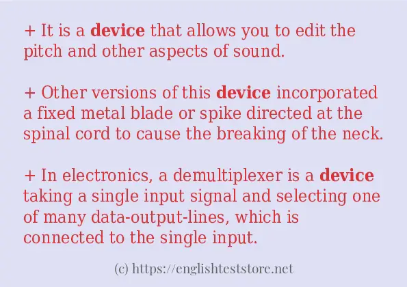 device - example sentences