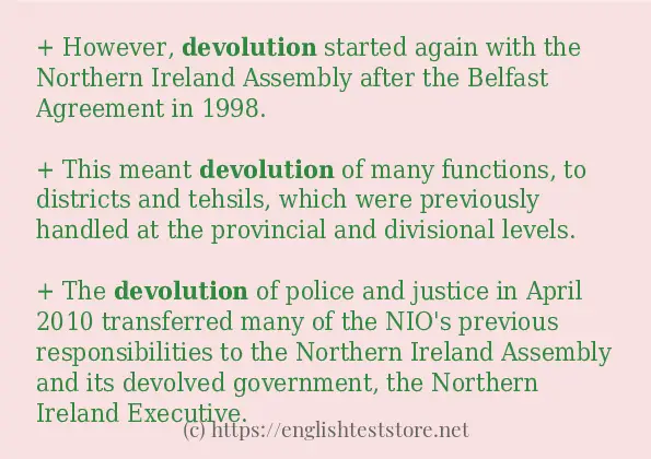 devolution - example sentences