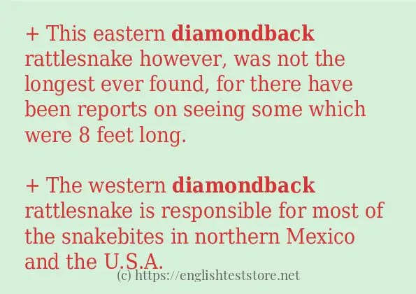 diamondback some example sentences