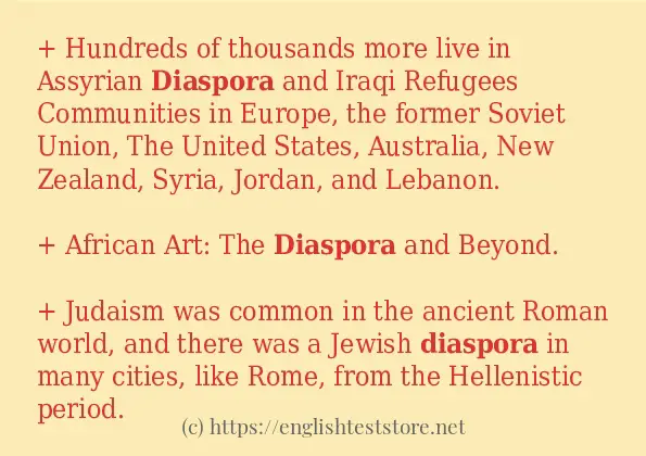 diaspora some example sentences