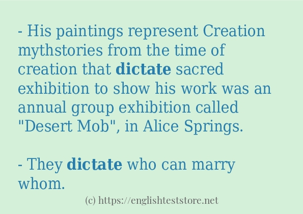 dictate some ways to use